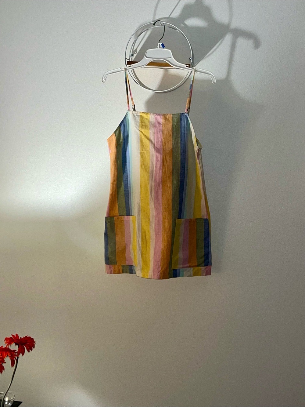 Billabong Multicolor Vertical Stripe Sundress in Yellow, Pink, Blue & Green